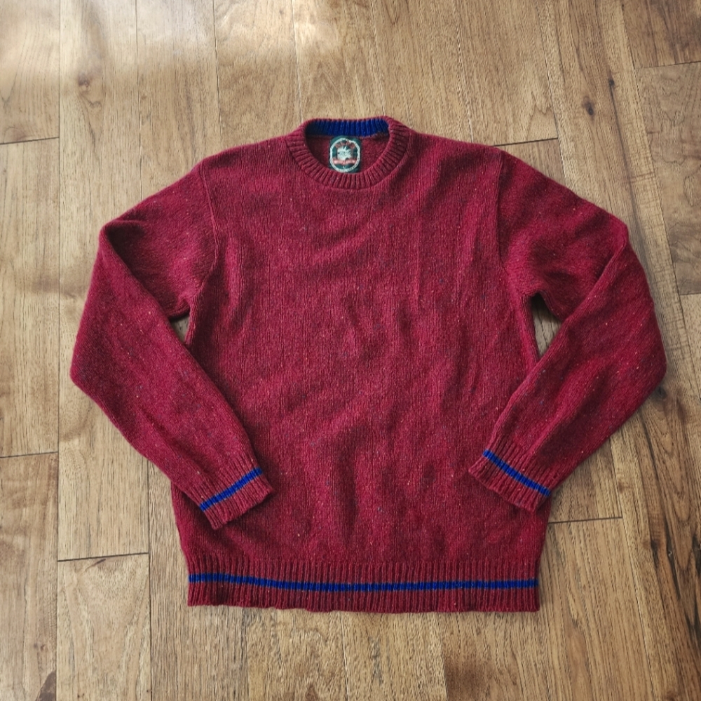 ALPS Vintage Knit Wool Blend Crew Neck Long Sleeve Sweater. Cabincore Rugged